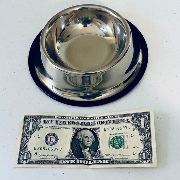 Small Pet Bowl Stainless Steel Cat Food Bowl Water Bowl with Non-Slip Base - Picture 8 of 8